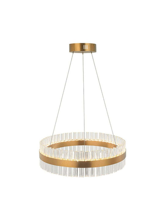 Zambelis Lights Μοντέρνο Κρεμαστό Φωτιστικό με Ενσωματωμένο LED σε Χρυσό Χρώμα 22040